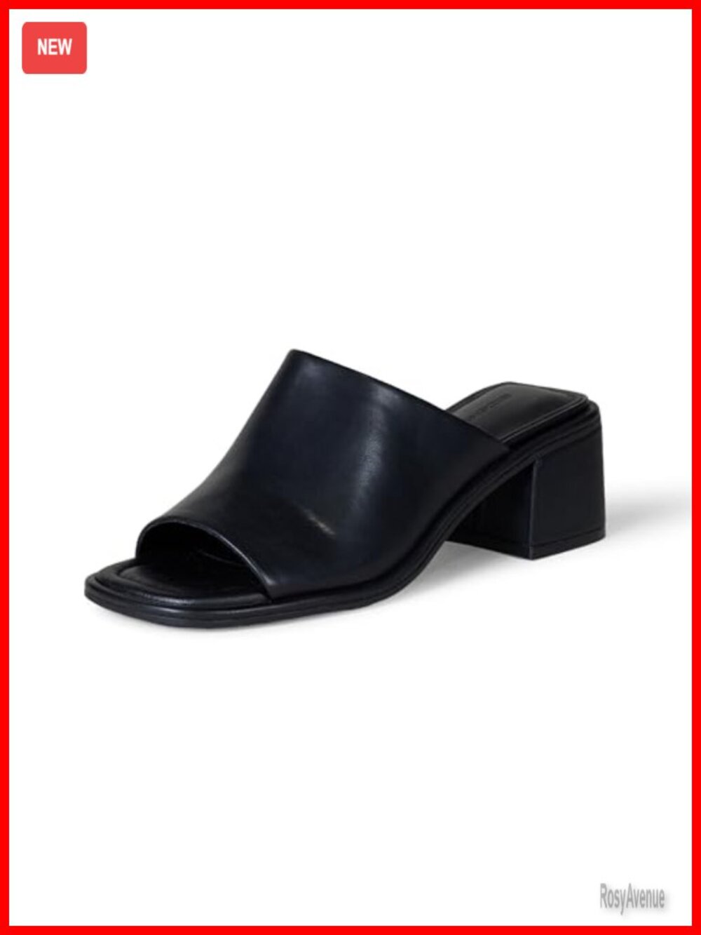 Women's Block Heel Mule Faux Calfskin Memory Foam Open Toe Slip On